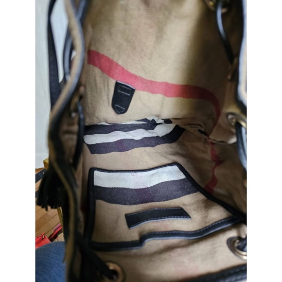 Authentic BURBERRY Overdyed Canvas Mega Check Heart Print Medium Chiltern - Picture 7 of 9